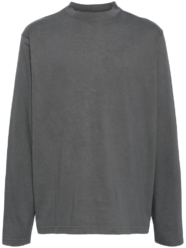 Men waistcoats with a built - in media pocket for tech - savvy usersCrew-Neck Long-Sleeve T-Shirt