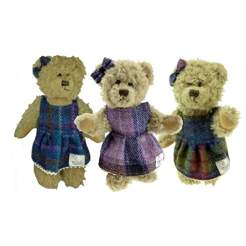 Men vest with a mandarin collar for a sophisticated appearanceGirl Teddy Bear with Harris Tweed® Clothing