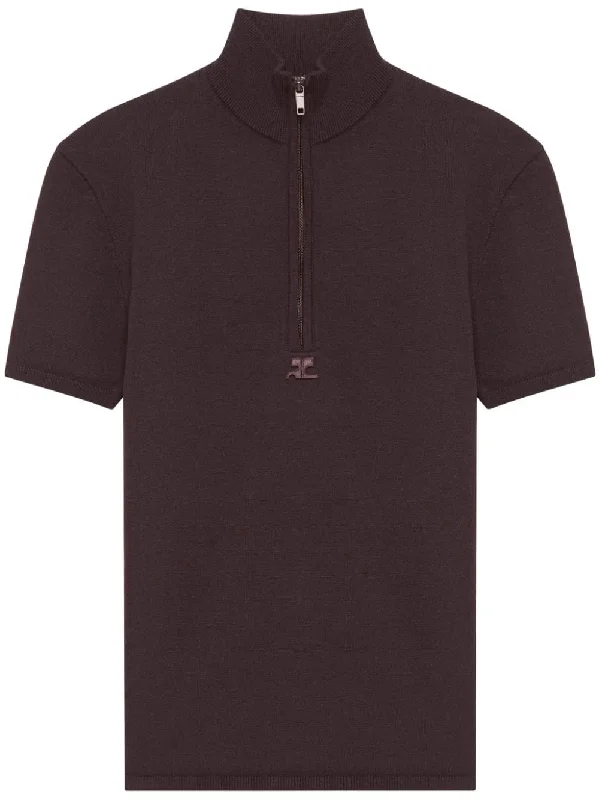 Tweed men waistcoats with a traditional herringbone pattern for a classic lookLogo-Appliqué Mock-Neck T-Shirt