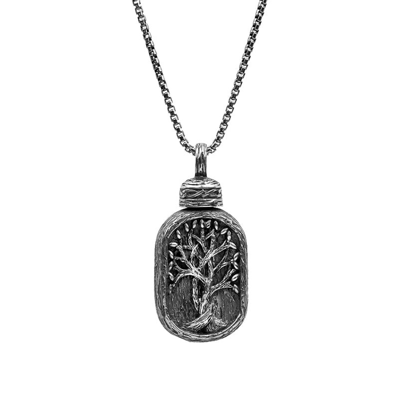 Men vest with a mandarin collar for a sophisticated appearanceSterling Silver Oxidized Keepsake Vial