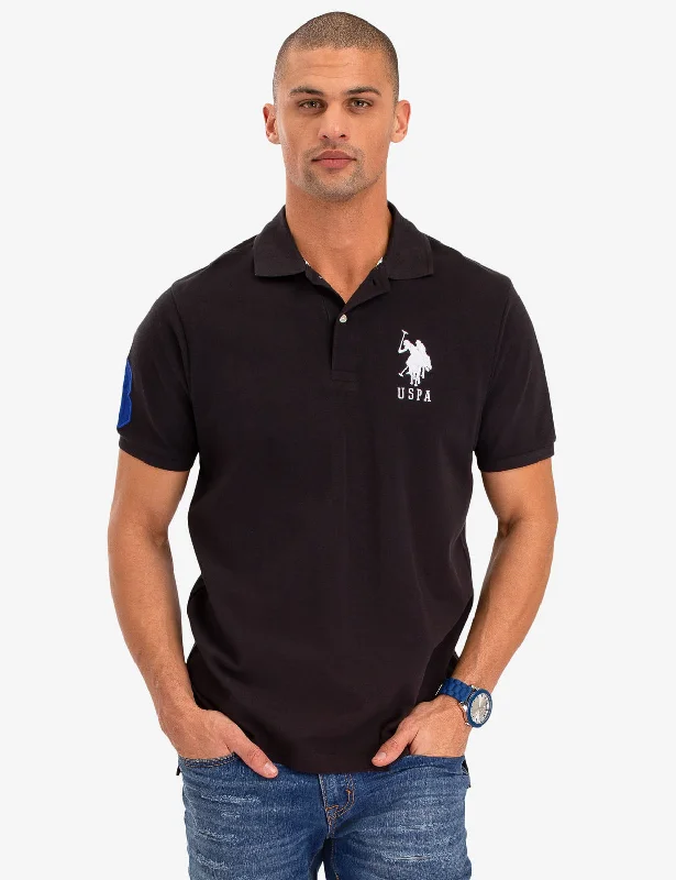 Men's antimicrobial polo shirts for odor - free daily wearBIG LOGO SOLID POLO SHIRT