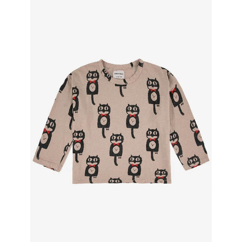 Men's UV - protection t - shirts for outdoor activities in the sunBobo Choses Cat O'clock All Over Long Sleeve T Men's UV - protection t - shirts for outdoor activities in the sunBobo Choses Cat O'clock All Over Long Sleeve T