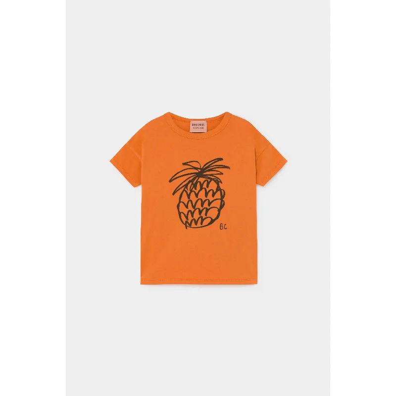 Men's short - sleeve linen t - shirts for summer beach outingsBobo Choses Pineapple T-shirt