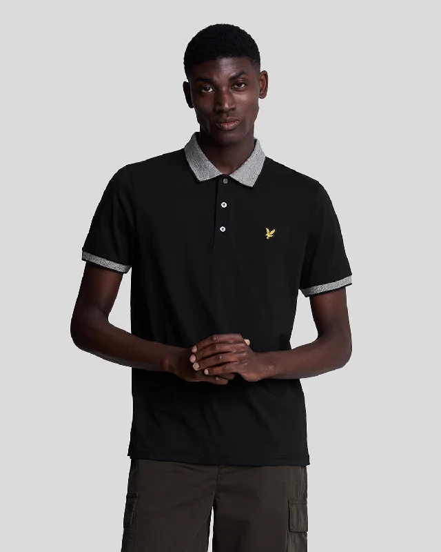 Men's jacquard woven polo shirts with intricate designsBranded Tipped Polo Shirt