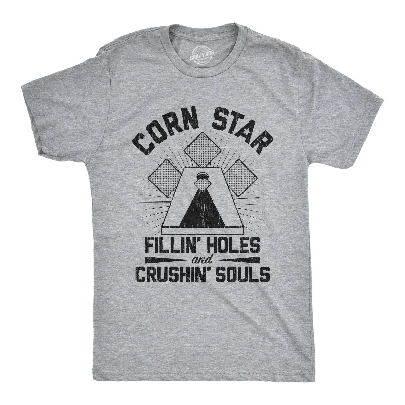 Men's printed Hawaiian t - shirts for tropical vacationsCorn Star Fillin Holes And Crushin Souls Men's T Shirt