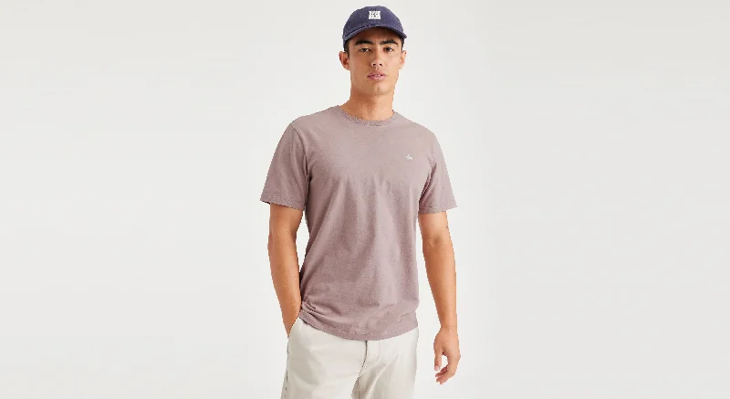 Men's breathable cotton blend polo shirts for summer outingsCrewneck Tee, Slim Fit