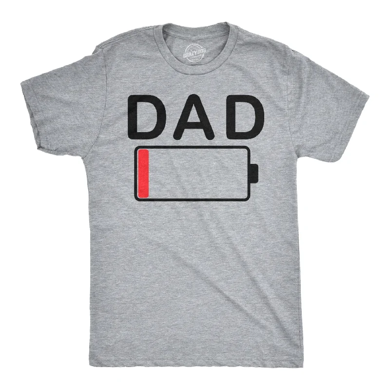 Men's distressed denim - look t - shirts with a rugged appealDad Battery Low Men's T Shirt Men's distressed denim - look t - shirts with a rugged appealDad Battery Low Men's T Shirt