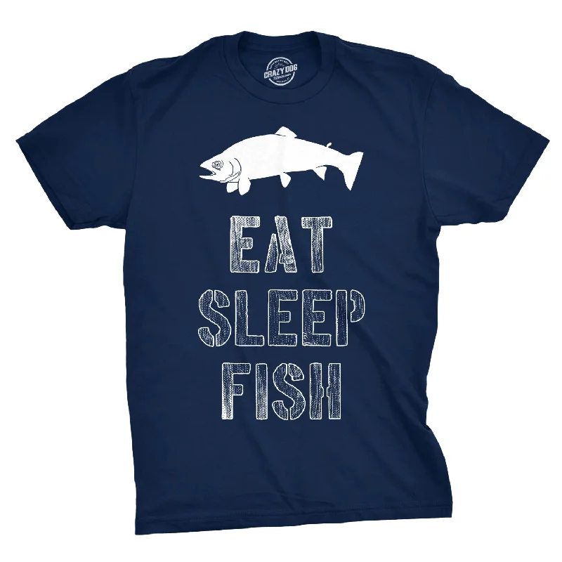 Men's tie - dye t - shirts with a bohemian styleEat Sleep Fish Men's T Shirt