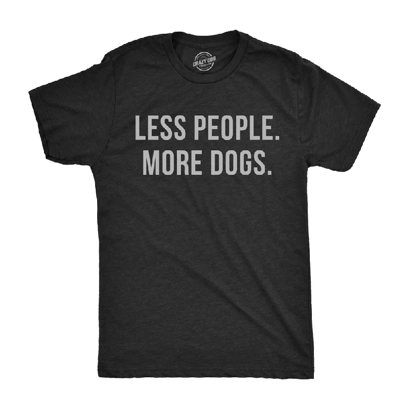 Men's polo t - shirts with a contrast collar for a preppy lookLess People More Dogs Men's T Shirt