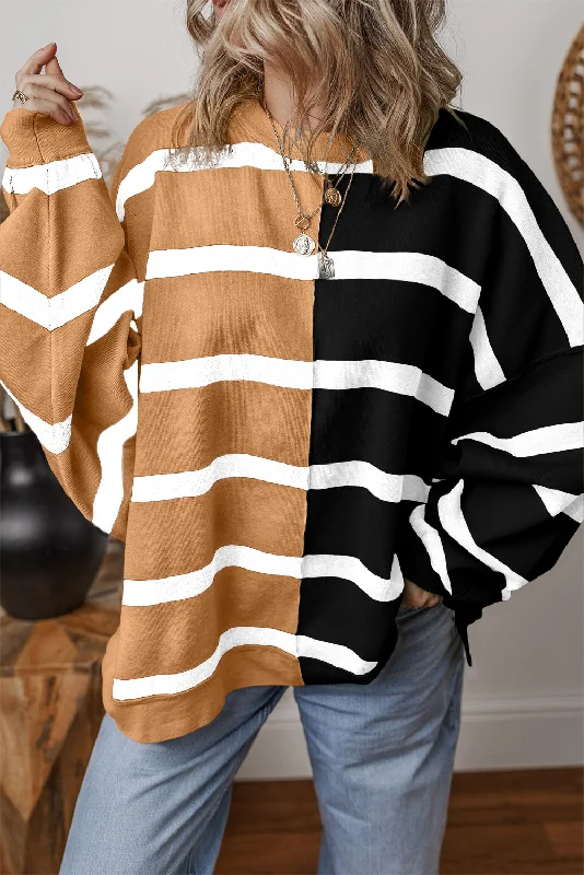 Men's moisture wicking long sleeve athletic shirts for running marathonsLight French Beige Colorblock Oversized Sweater Men's moisture wicking long sleeve athletic shirts for running marathonsLight French Beige Colorblock Oversized Sweater