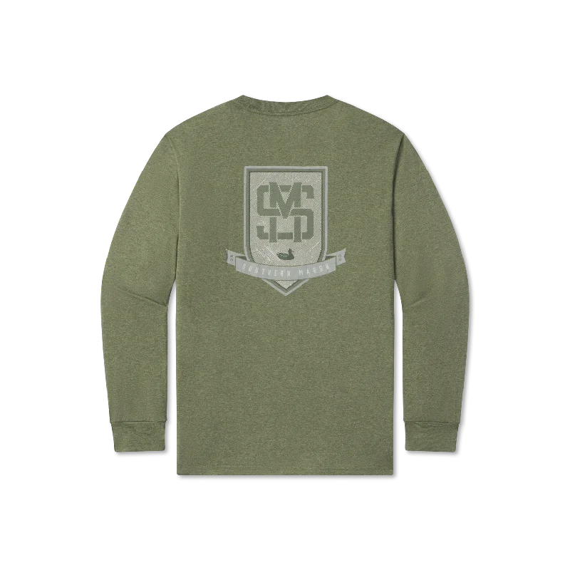 Men's breathable long sleeve mesh shirts for intense workoutsYouth Branding Collection Tee - Crest - Long Sleeve