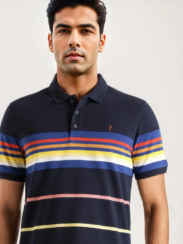 Men's high - collar polo shirts with a modern twistMen Striped Polo T-Shirt