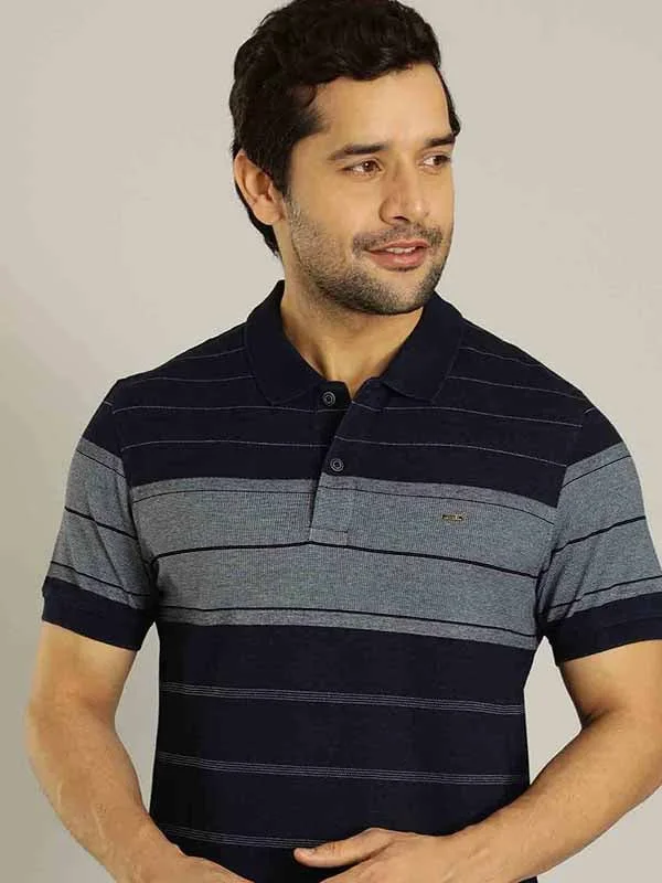 Men's long sleeve classic fit polo shirts with embroidered logosMen Striped Polo T-Shirt