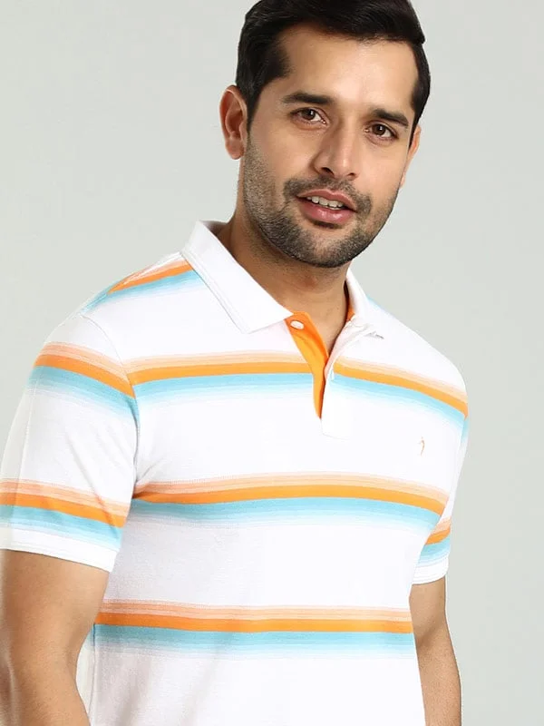 Men's lightweight performance polo shirts for tennis matchesMen Striped Polo T-Shirt Men's lightweight performance polo shirts for tennis matchesMen Striped Polo T-Shirt