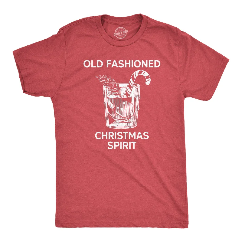 Men's v - neck muscle t - shirts for a body - building aestheticOld Fashioned Christmas Spirit Men's T Shirt