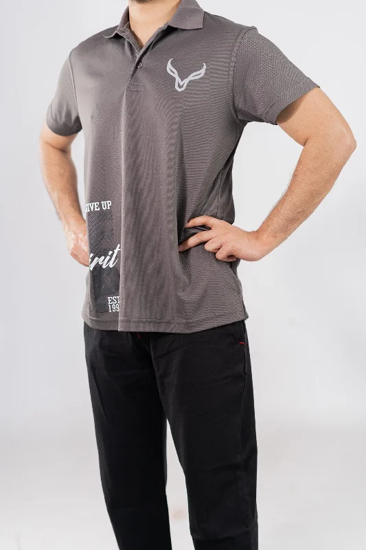 Men's slim fit short sleeve polo shirts with contrast collarsPolo Republica Men's Keep Spirit Printed Activewear Polo Shirt