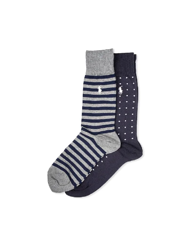 Men's luxury cashmere blend polo shirts in solid colorsDot Stripe 2 Pack Socks Multi