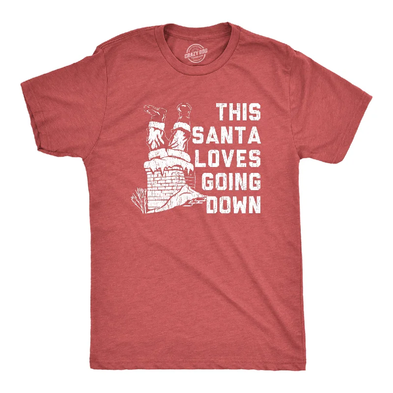 Men's slim - fit graphic t - shirts with vintage rock band printsSanta Loves Going Down Men's T Shirt Men's slim - fit graphic t - shirts with vintage rock band printsSanta Loves Going Down Men's T Shirt