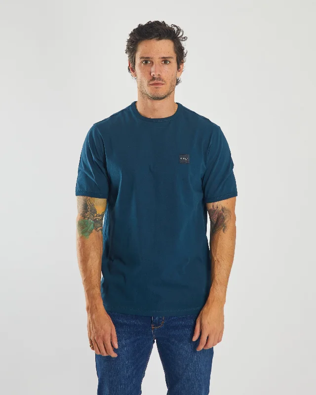 Men's smart - casual checkered t - shirts for semi - formal occasionsThaddeus Tee Midnight Teal Men's smart - casual checkered t - shirts for semi - formal occasionsThaddeus Tee Midnight Teal