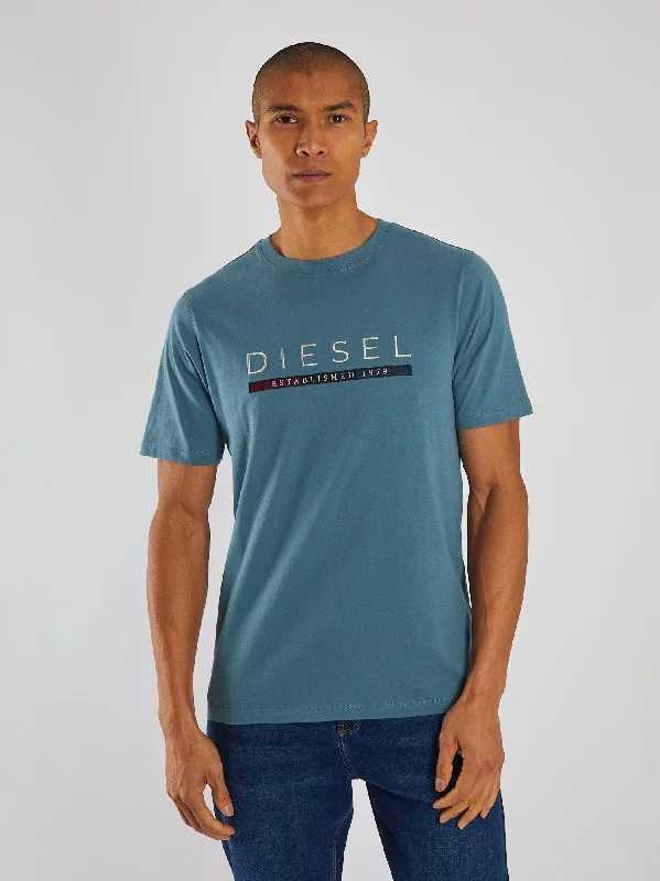 Men's button - front t - shirts with a unique artistic printTristian Tee Blue Haven