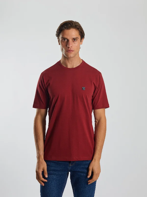Men's short - sleeve linen t - shirts for summer beach outingsSheenan Tee Havana Red Men's short - sleeve linen t - shirts for summer beach outingsSheenan Tee Havana Red