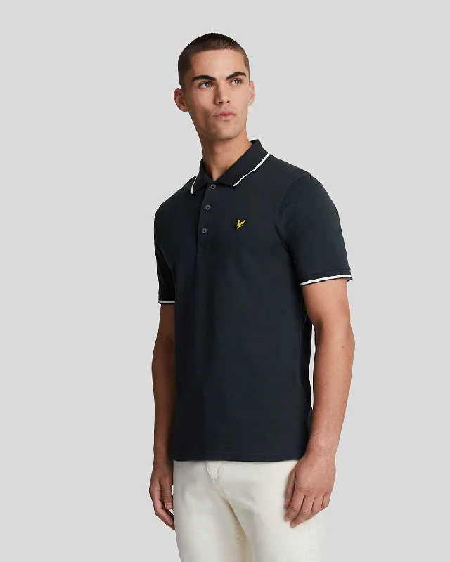 Men's stretchable athletic polo shirts for fitness workoutsTipped Polo Shirt