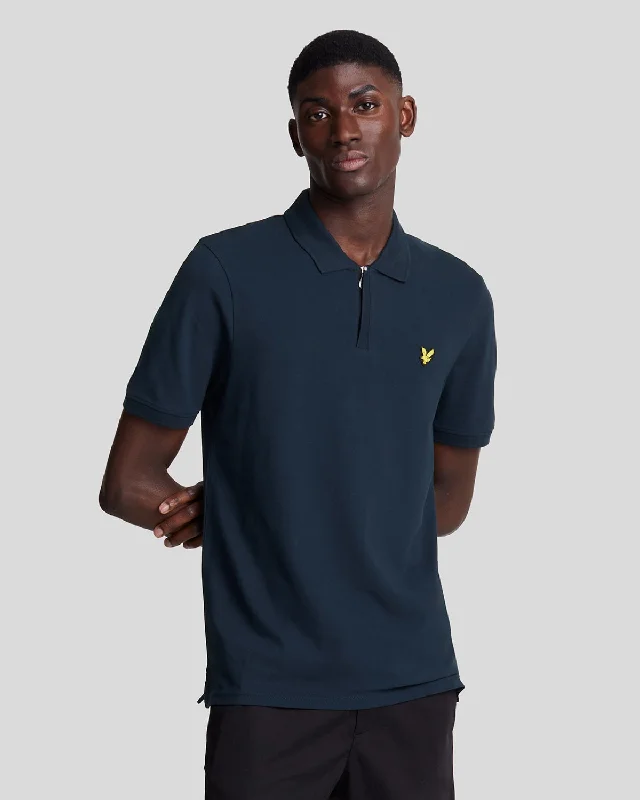 Men's luxury cashmere blend polo shirts in solid colorsZip Polo Shirt