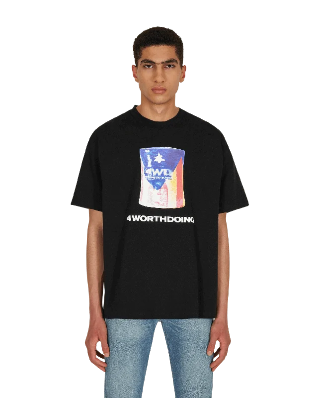 Men's mock - neck t - shirts with a modern and sleek styleThe Ceramic Flag T-Shirt Black Men's mock - neck t - shirts with a modern and sleek styleThe Ceramic Flag T-Shirt Black
