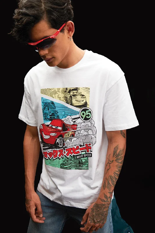 Men's eco - friendly recycled t - shirts for sustainable fashion choices95 Lightning McQueen Oversized T-shirt Men's eco - friendly recycled t - shirts for sustainable fashion choices95 Lightning McQueen Oversized T-shirt
