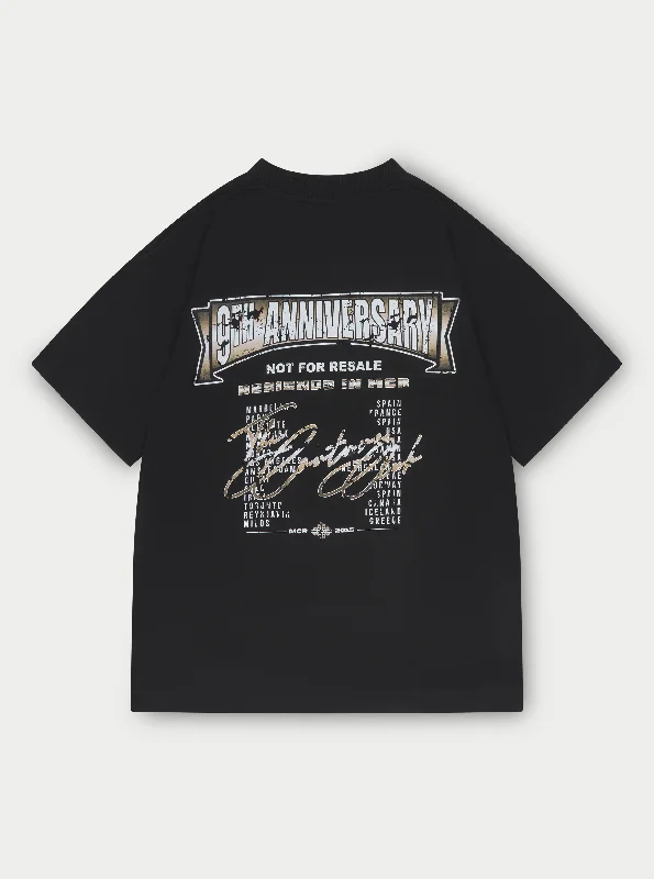 Men's mock - neck t - shirts with a modern and sleek style9TH ANNIVERSARY T-SHIRT - BLACK