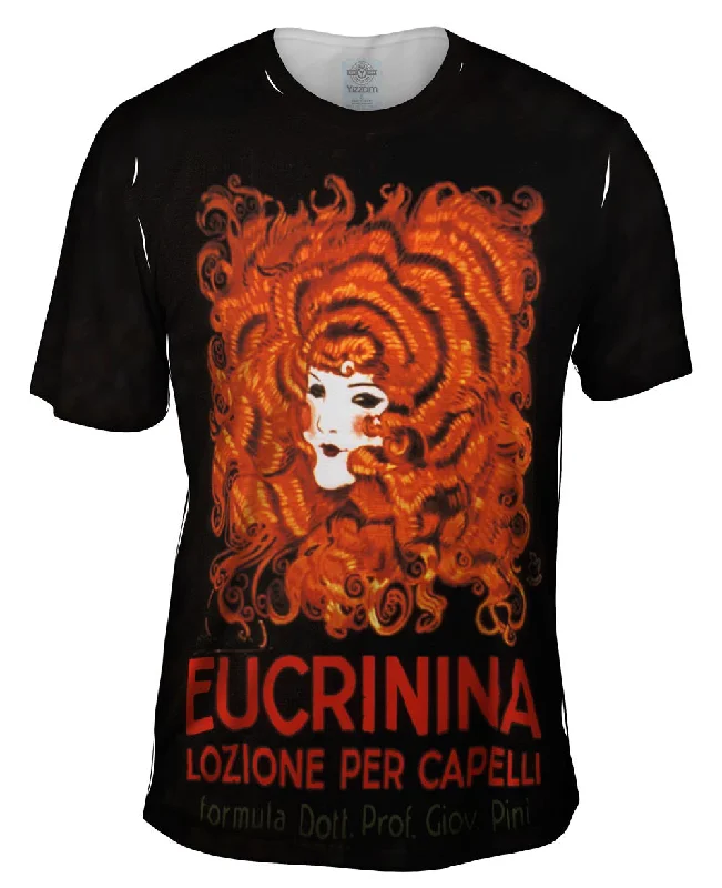 Men's slim - fit graphic t - shirts with vintage rock band printsAchille Mauzan 002 - "Eucrinina, Hair Lotion" (1921)