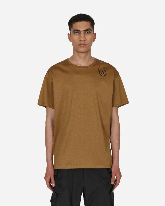 Men's short - sleeve linen t - shirts for summer beach outingsPrinted T-Shirt Brown