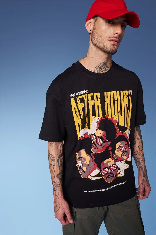 Men's mock - neck t - shirts with a modern and sleek styleAfter Hours Oversized T-shirt Men's mock - neck t - shirts with a modern and sleek styleAfter Hours Oversized T-shirt