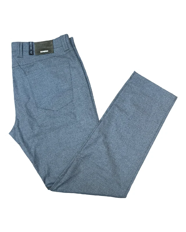 Men's wide - leg casual linen blend pants for a relaxed beachside lookALBERTO Pipe Grey Flannel