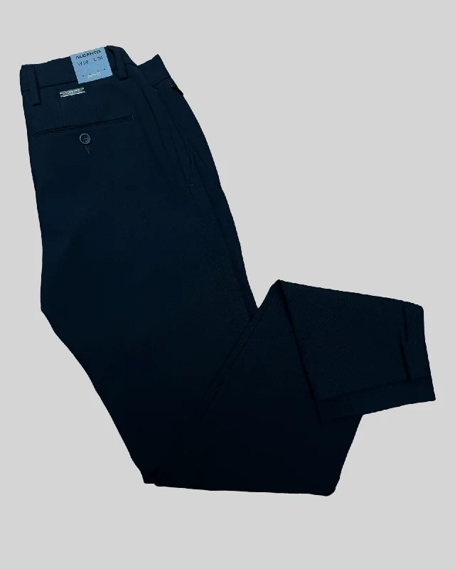 Men's patterned casual silk blend pants for a unique night - out styleALBERTO Rob Z Dress Pant Black