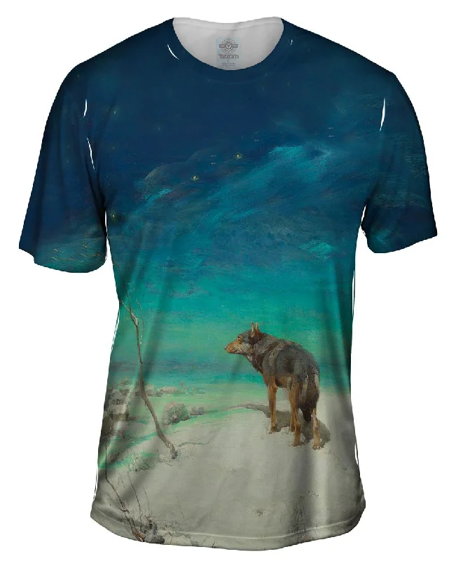 Men's plus - size pocket t - shirts with a classic lookAlfred Wierusz Kowalski - "Lone Wolf" Men's plus - size pocket t - shirts with a classic lookAlfred Wierusz Kowalski - "Lone Wolf"