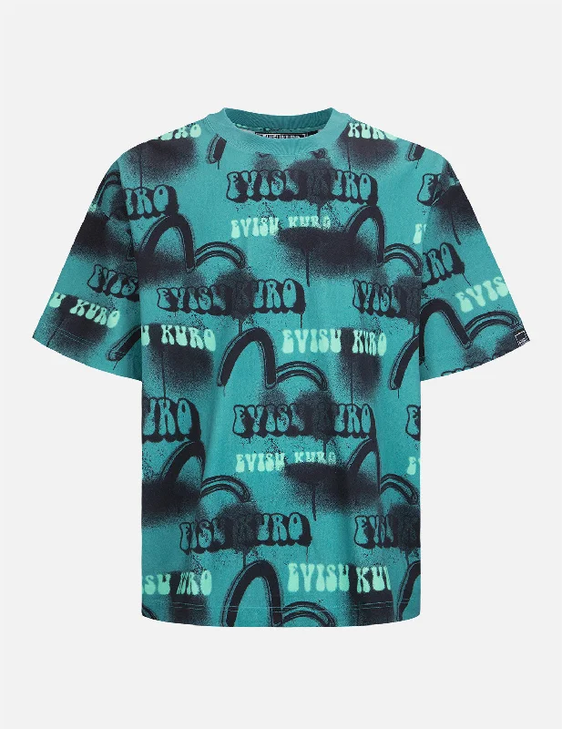 Men's polo t - shirts with a contrast collar for a preppy lookAllover Multi-Logo Print T-shirt Men's polo t - shirts with a contrast collar for a preppy lookAllover Multi-Logo Print T-shirt