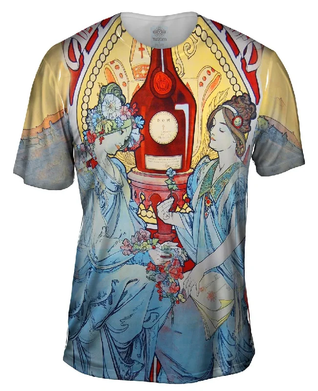 Men's distressed denim - look t - shirts with a rugged appealAlphonse Mucha - "Bénédictine" (1898) Men's distressed denim - look t - shirts with a rugged appealAlphonse Mucha - "Bénédictine" (1898)