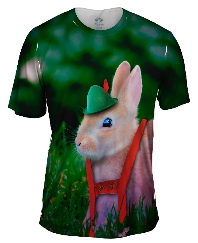 Men's distressed denim - look t - shirts with a rugged appealAlpine Hiker Bunny