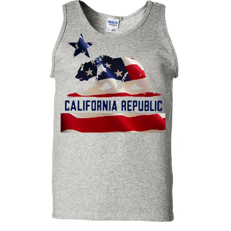 Men's UV - protection t - shirts for outdoor activities in the sunAmerican Bear Flag Asst Colors Tank Top Men's UV - protection t - shirts for outdoor activities in the sunAmerican Bear Flag Asst Colors Tank Top