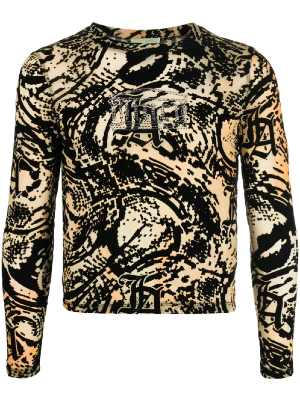 Men's long - sleeve henley t - shirts with button - down placketsAries Capsule Men's Top yellow