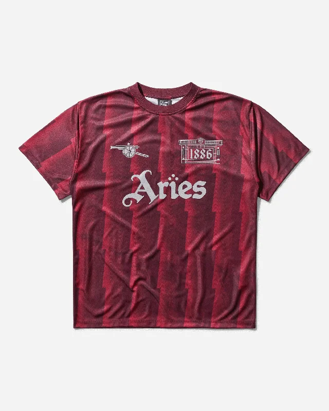 Men's moisture - wicking athletic t - shirts for intense workoutsMen's Arsenal Lightning Stripe Poly T-Shirt Red