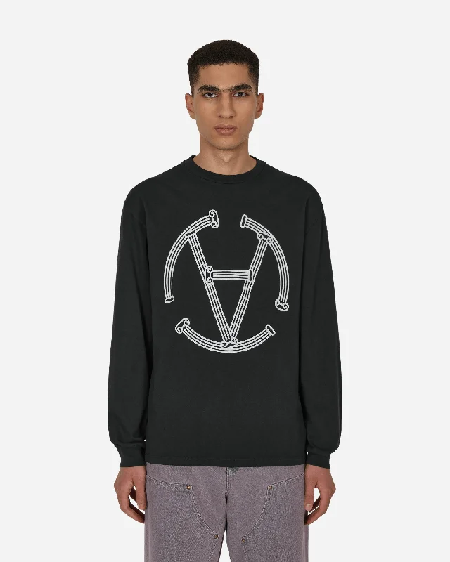 Men's slim - fit graphic t - shirts with vintage rock band printsSlam Jam Exclusive Column Circle Longsleeve T-Shirt Black Men's slim - fit graphic t - shirts with vintage rock band printsSlam Jam Exclusive Column Circle Longsleeve T-Shirt Black