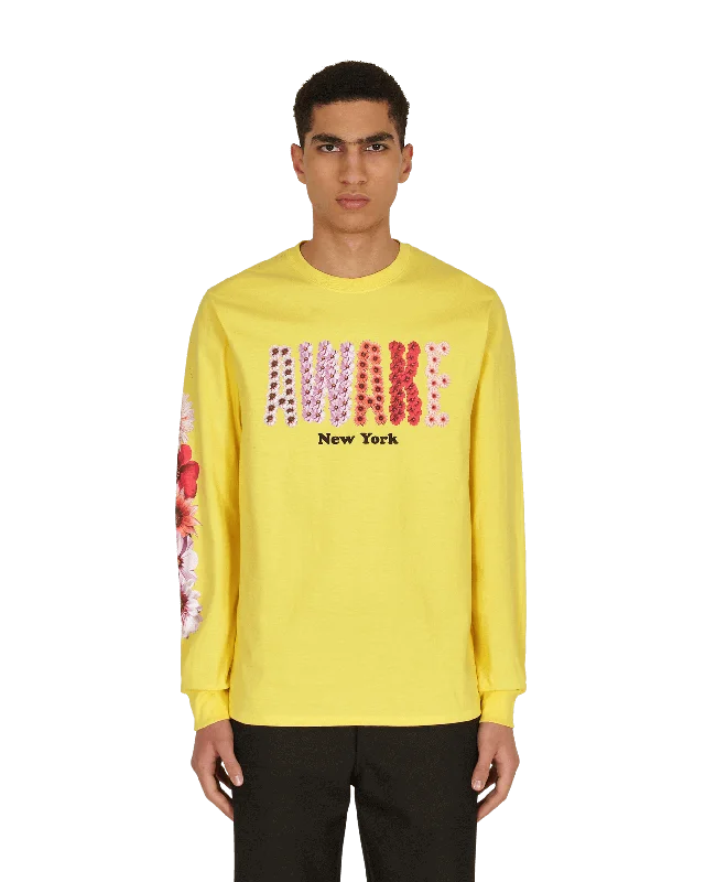 Men's v - neck muscle t - shirts for a body - building aestheticBloom Logo Longsleeve T-Shirt Yellow