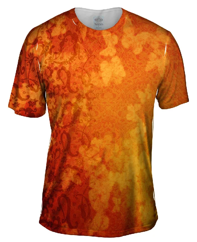 Men's antimicrobial t - shirts for odor - free freshness during travelBindi Indian Pattern Red Orange Men's antimicrobial t - shirts for odor - free freshness during travelBindi Indian Pattern Red Orange