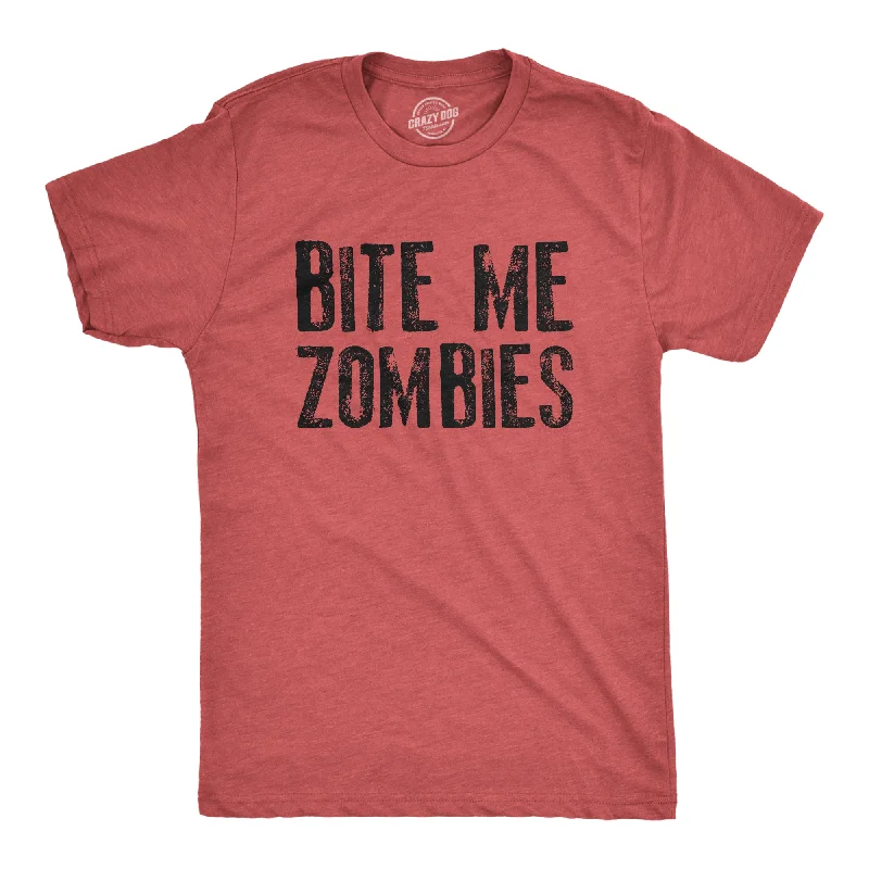 Men's eco - friendly recycled t - shirts for sustainable fashion choicesBite Me Zombies Men's T Shirt