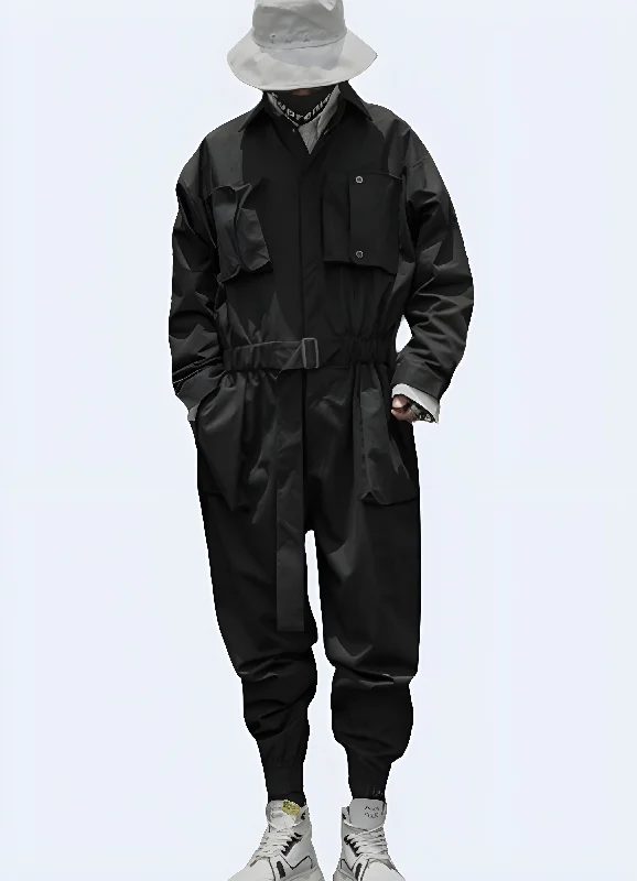 Plus - size overalls for a comfortable fit​Black Cargo Overalls