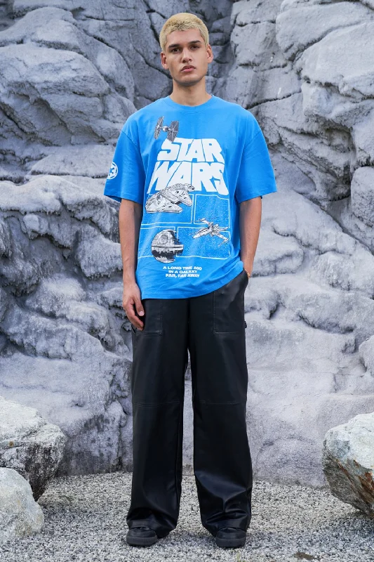 Men's tie - dye t - shirts with a bohemian styleBlue Star Wars Oversized T-shirt