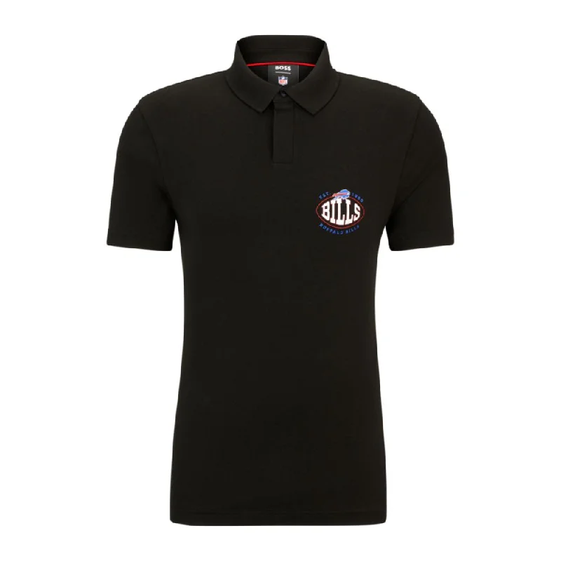 Men's button - front t - shirts with a unique artistic printBOSS x NFL cotton-piqu polo shirt with collaborative branding