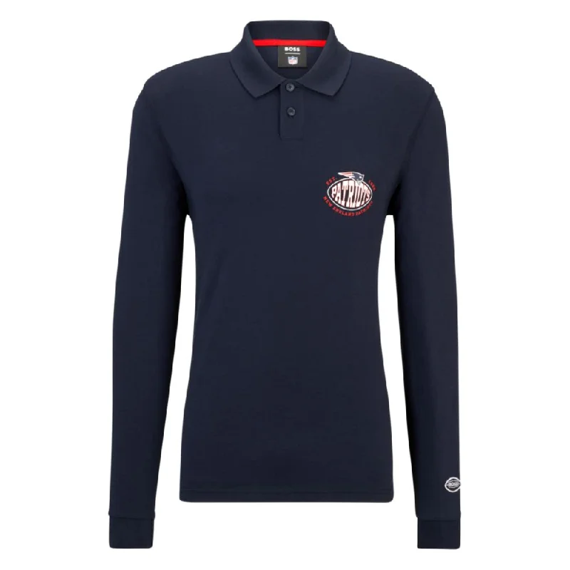 Men's slim - fit graphic t - shirts with vintage rock band printsBOSS x NFL long-sleeved polo shirt with collaborative branding